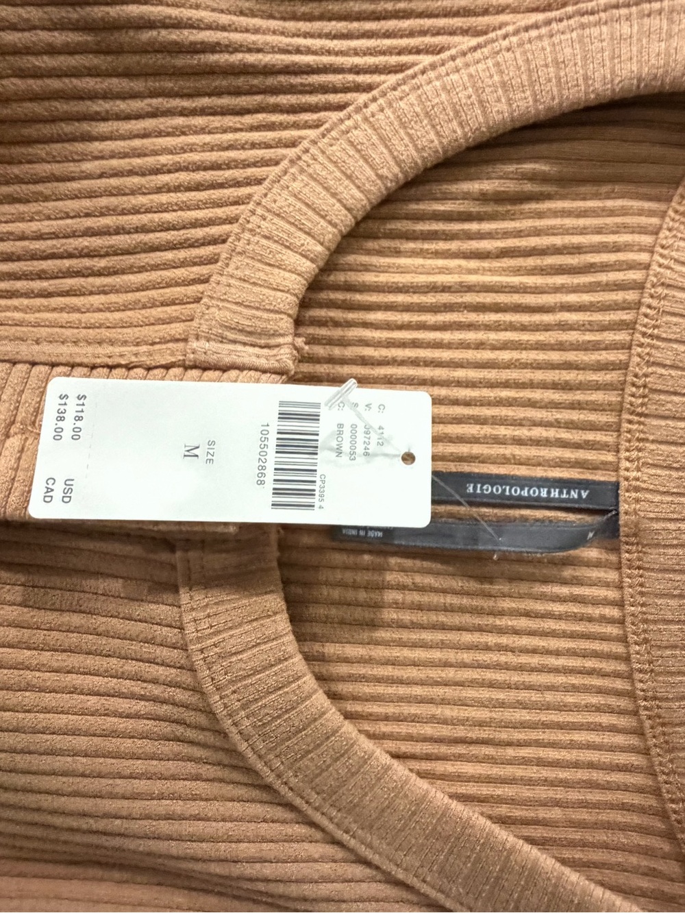 Anthropologie Women’s Ribbed Button-Front Pleated Light Blue Blouse M - Picture 11 of 12